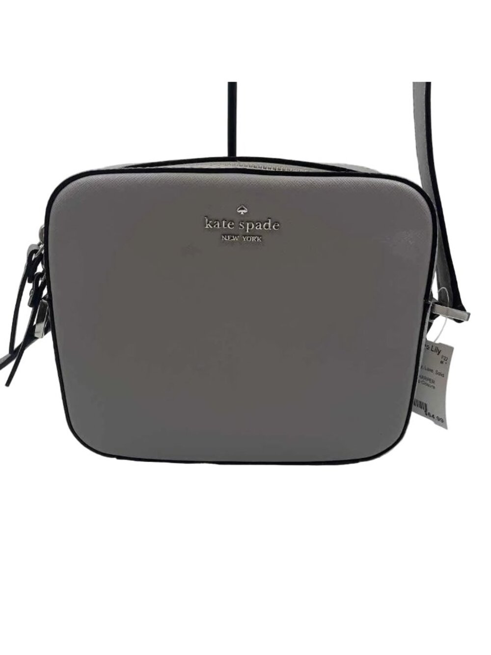 KATE SPADE Gray Saffiano Leather HARPER Crossbody Camera Bag Purse